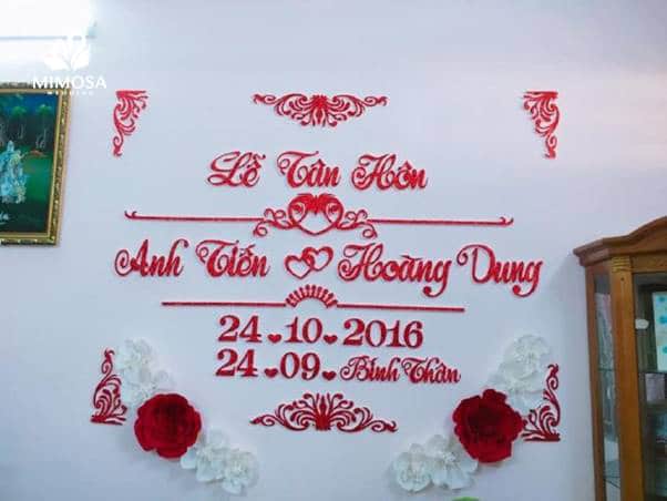Bộ chữ dán tường đám cưới: Tạo không gian lãng mạn và ấn tượng cho ngày trọng đại