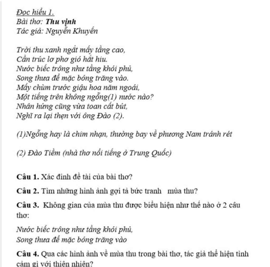 Phân tích bài thơ Thu vịnh Gallery 1