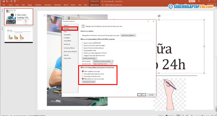 Bỏ dấu gạch đỏ trong PowerPoint Gallery 2