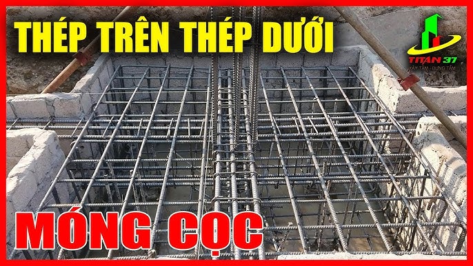 Bố trí thép lớp trên đài móng Gallery 2