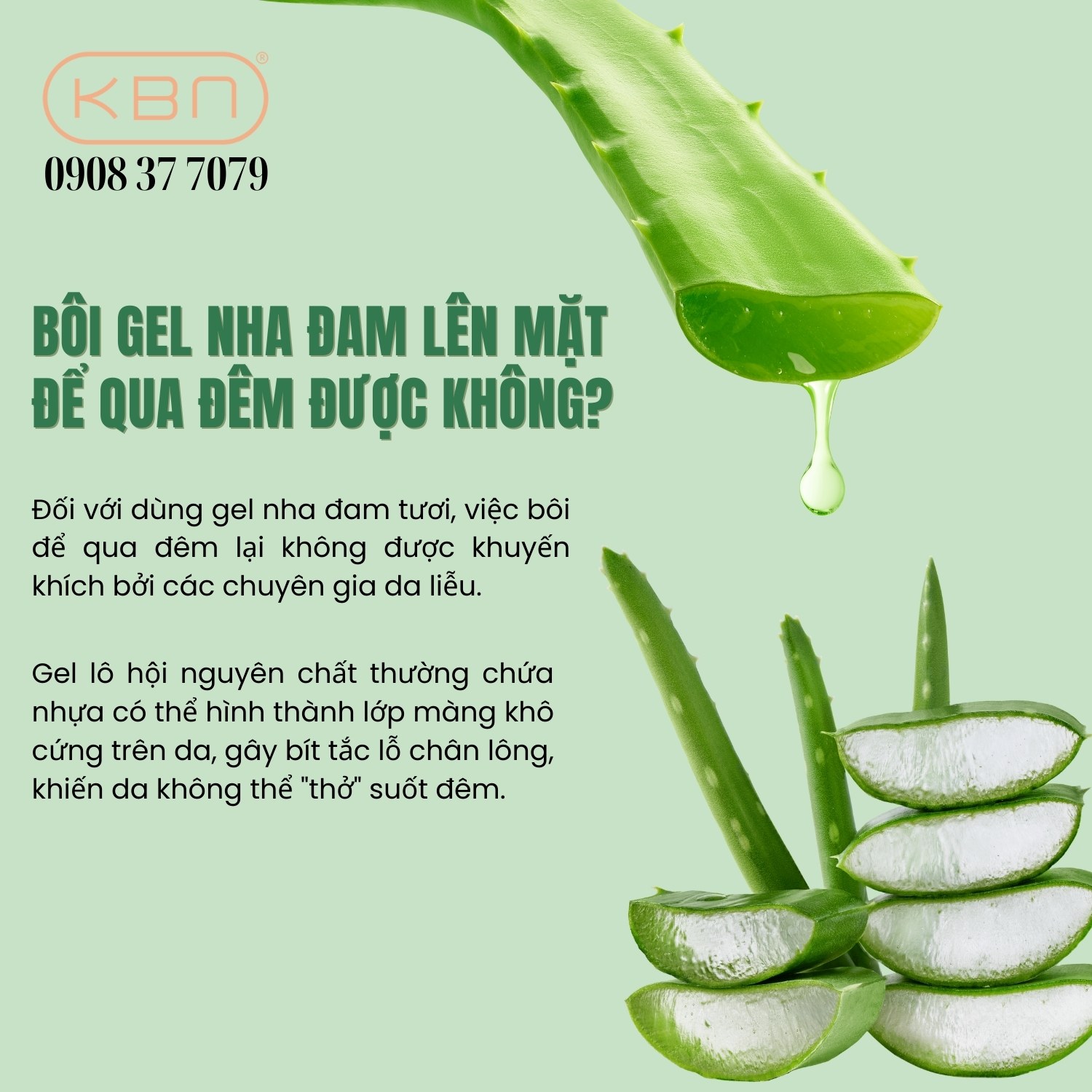 Bôi nha đam lên mặt để qua đêm được không?
