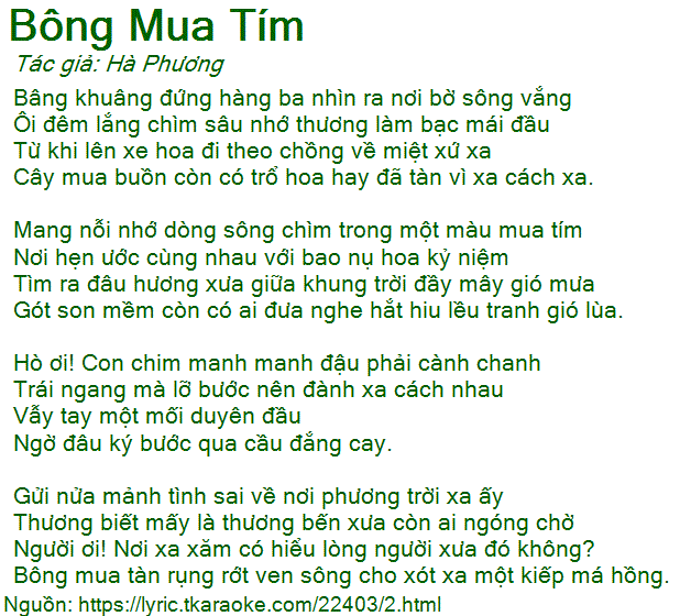 Bông Mua Tím Lời