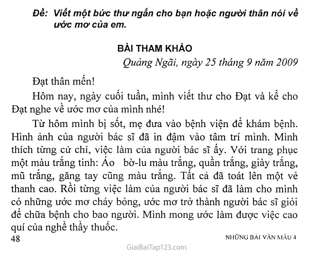 Viết một bức thư ngắn cho người thân nói về ước mơ của em Gallery 1