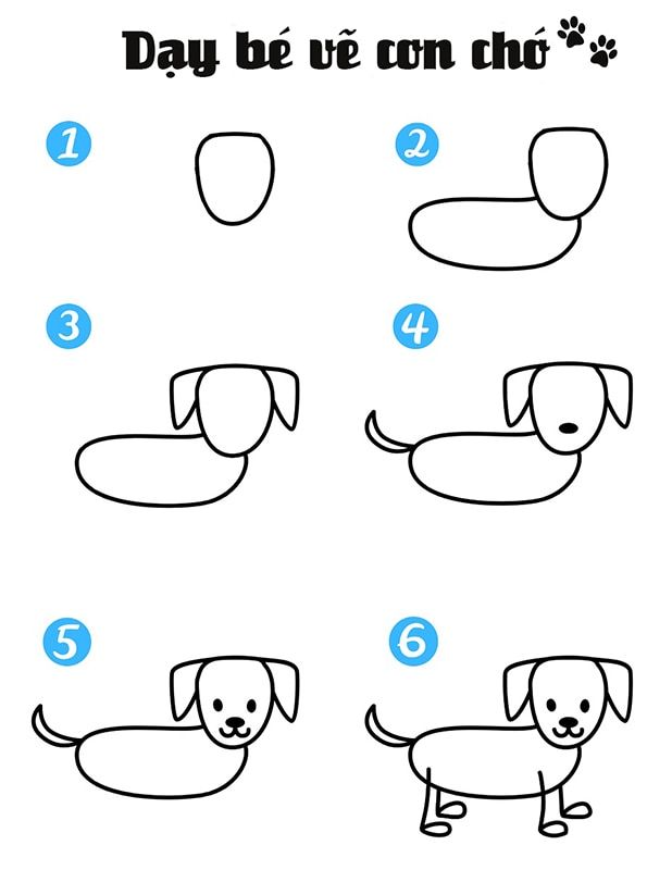 Các bước vẽ con chó đơn giản và dễ thương Gallery 1