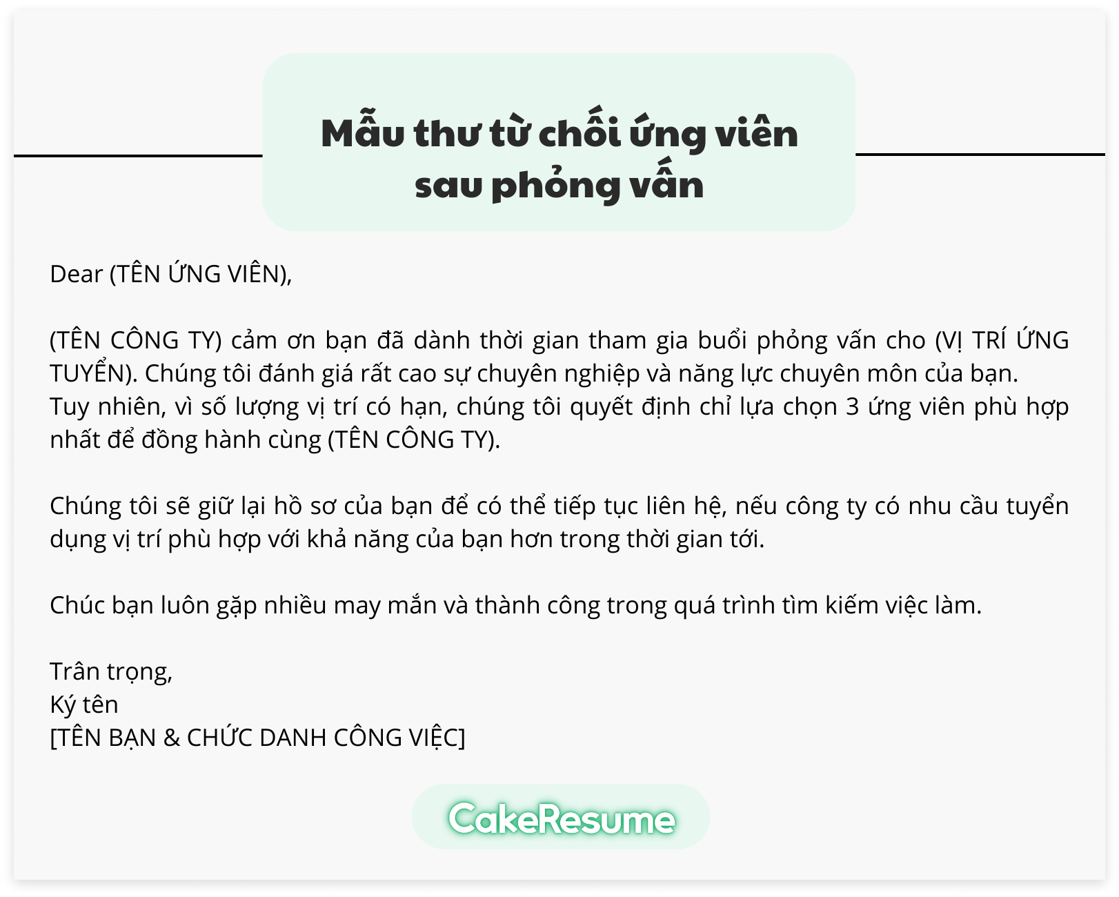 Tôi không được chọn - Phải làm gì tiếp theo? Gallery 2