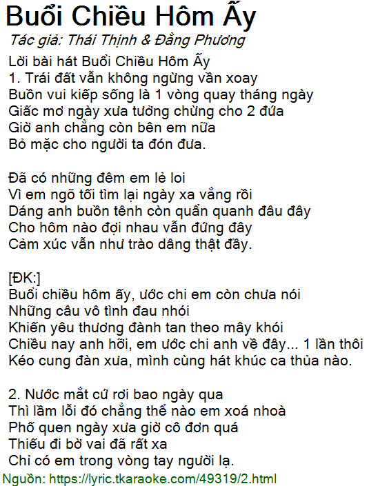 Buổi Chiều Hôm Ấy