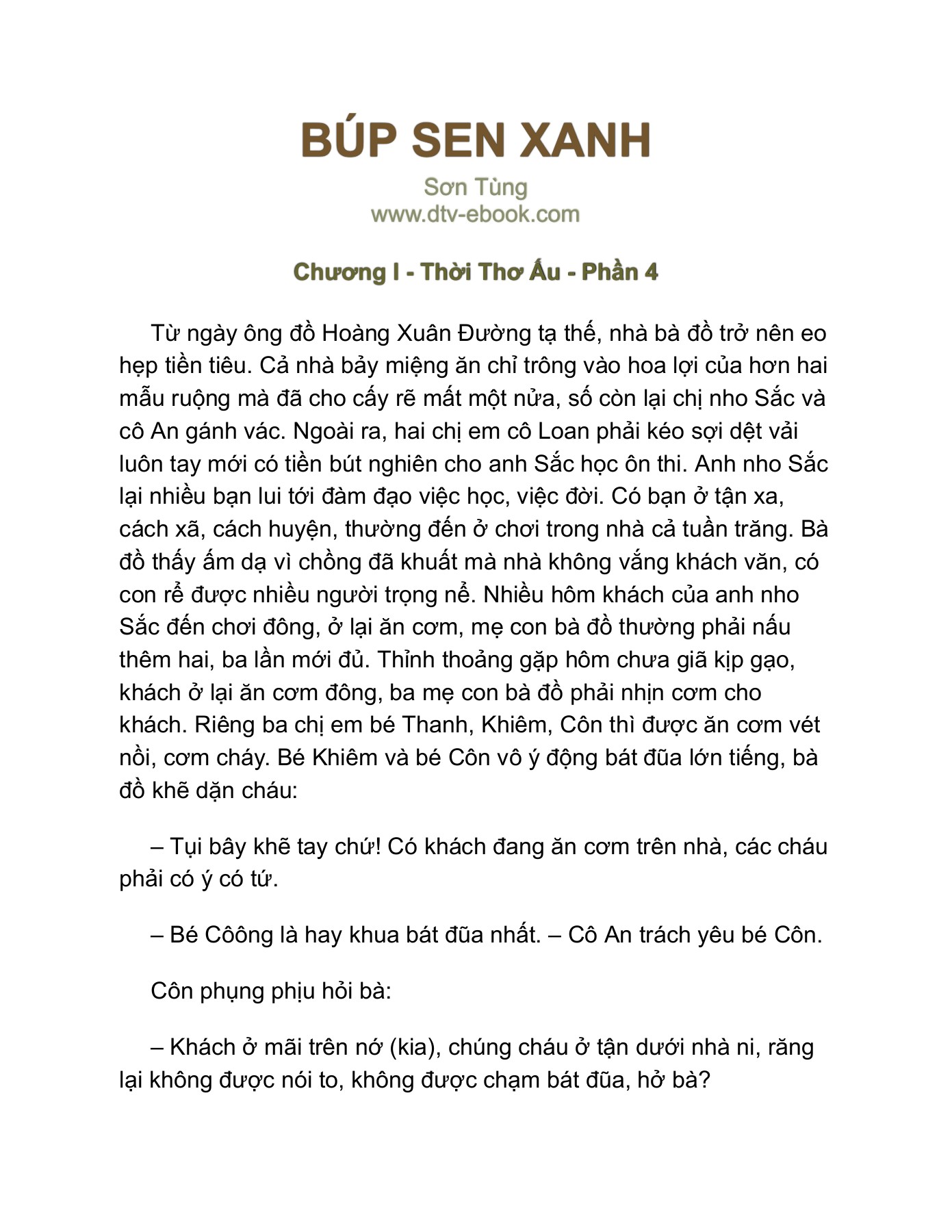 Búp Sen Xanh Đọc Online