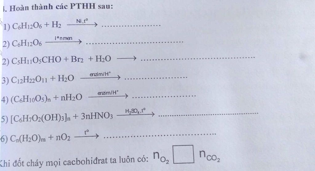 Phản ứng của C5H11O5CHO với Br2 và H2O