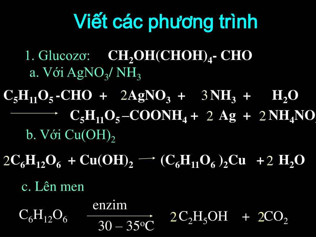 Phản ứng C6H12O6 + AgNO3 + NH3 + H2O