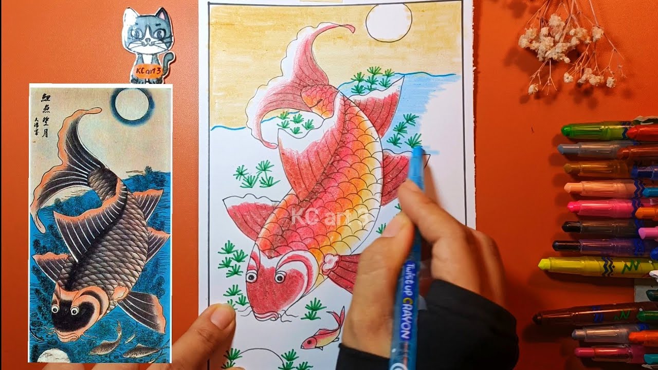 Cá Chép Trông Trăng Tranh Hàng Trống
