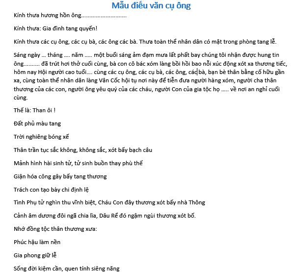 Những Bài Điếu Văn Hay Nhất Năm 2017 Gallery 1