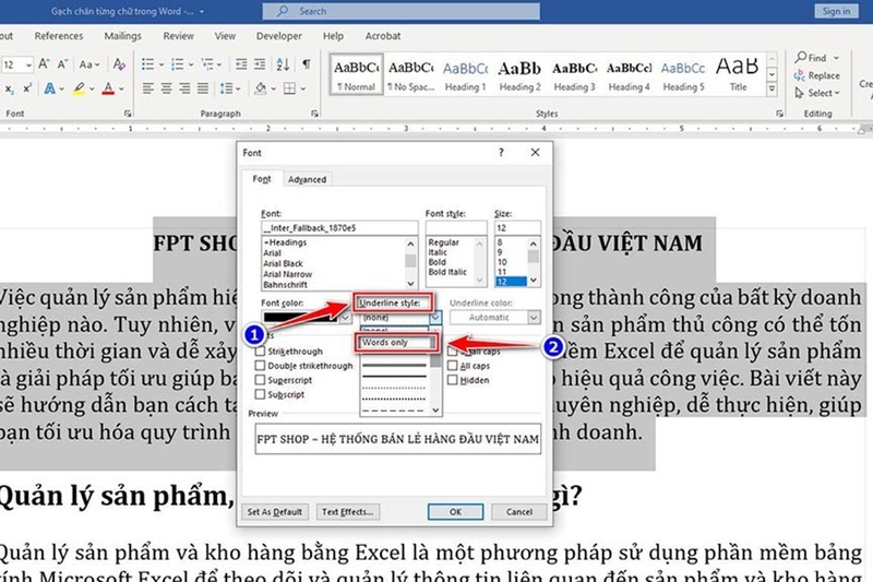Cách Gạch Chân Từng Chữ Trong Word Gallery 1