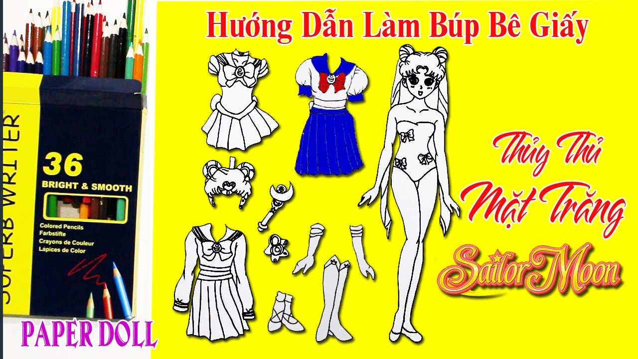Búp bê giấy Thủy Thủ Mặt Trăng: Hướng dẫn làm và mẫu in Gallery 1