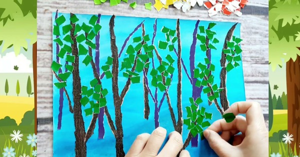 Xé dán tranh phong cảnh làng quê Gallery 2