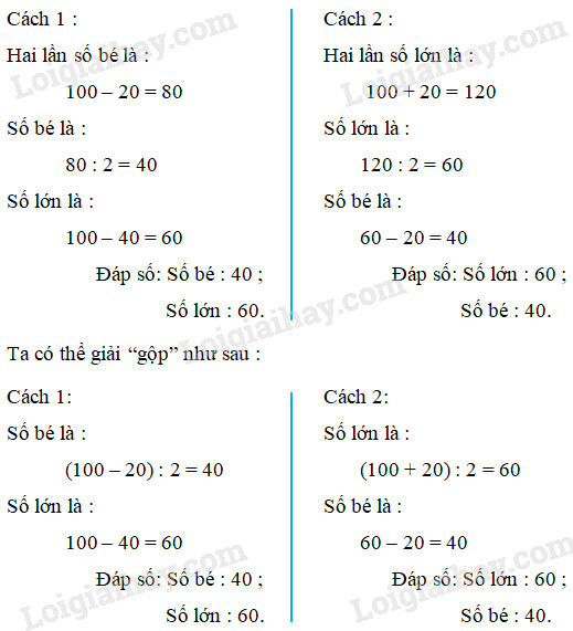 Công thức tìm số lớn biết số bé Toán lớp 4 Gallery 1