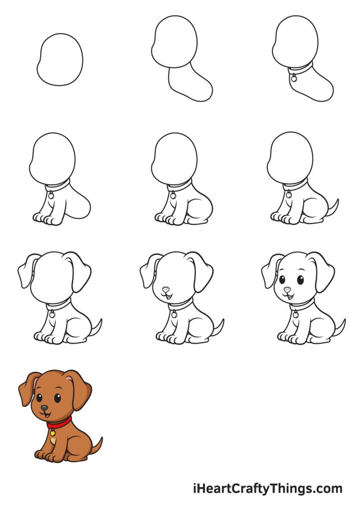 Các bước vẽ con chó đơn giản và dễ thương