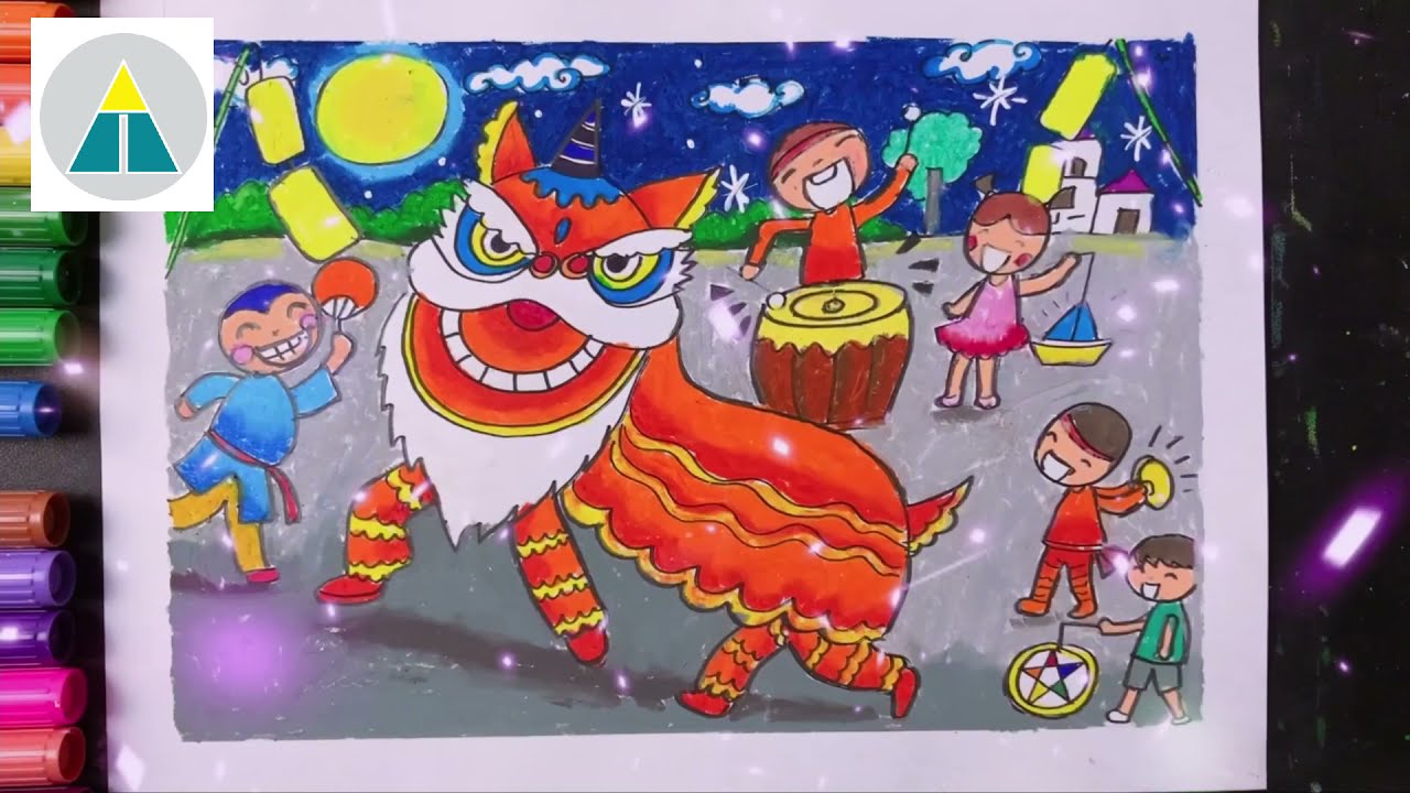 Cách Vẽ Múa Lân Đơn Giản Gallery 2