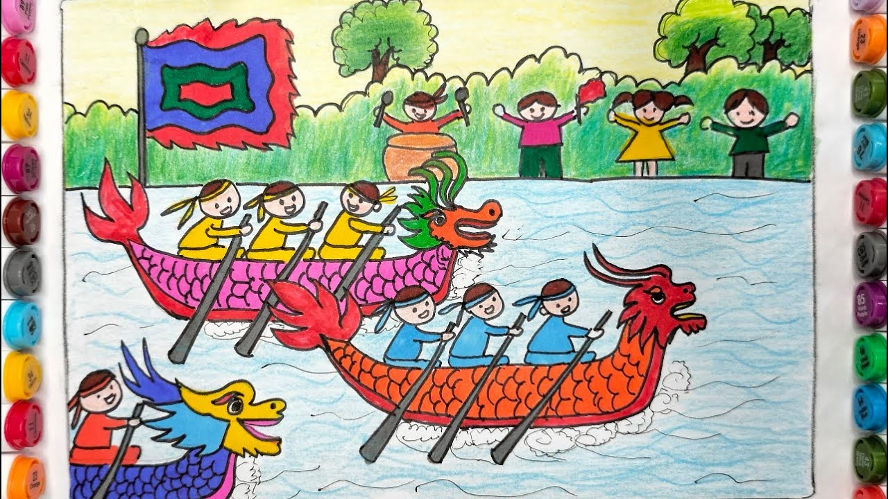 Cách Vẽ Thuyền Rồng Đơn Giản Gallery 2