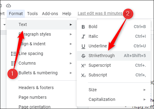 Gạch ngang chữ trong Google Docs Gallery 1