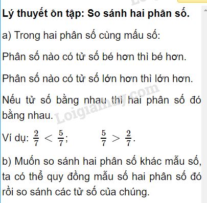 Các Cách So Sánh Phân Số