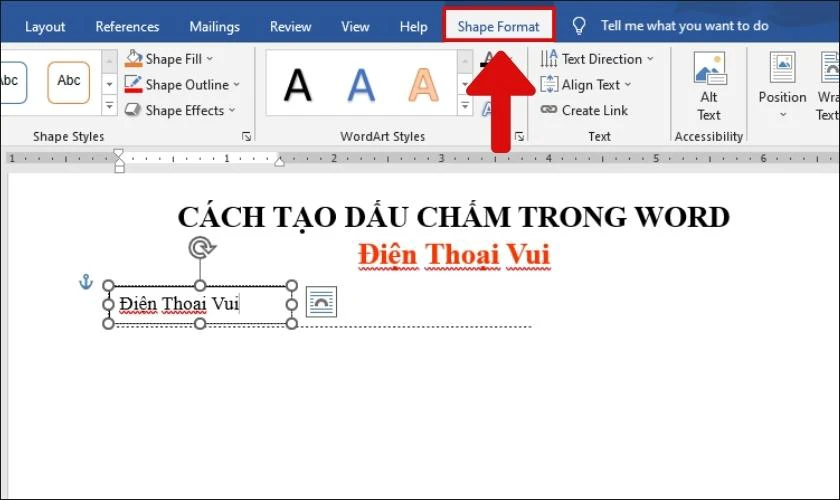 Cách tạo dấu chấm chấm trong Word Gallery 1