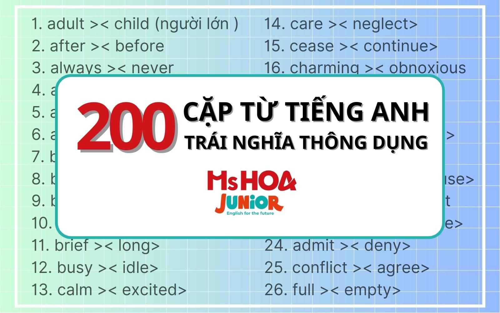 Từ Trái Nghĩa Lớp 2 Gallery 1