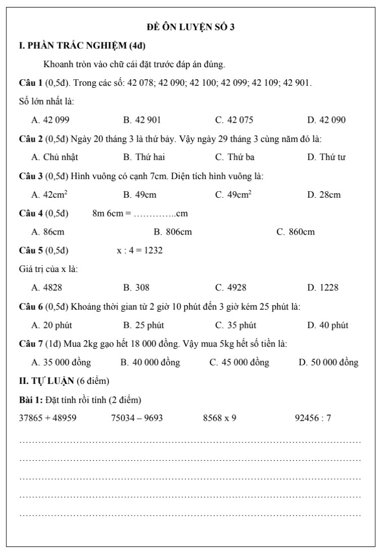 Ôn thi Toán lớp 3 hiệu quả - Bí quyết giúp con tự tin đạt điểm cao Gallery 1