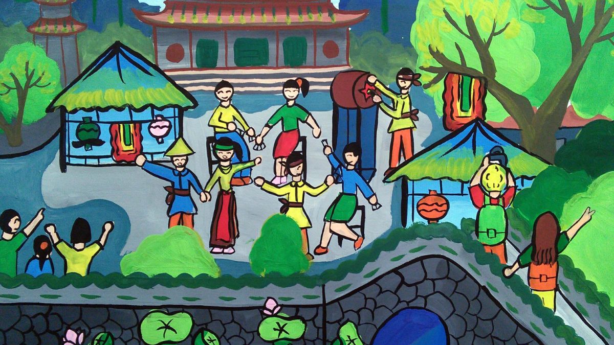Tranh Phong Cảnh Lễ Hội: Bức Tranh Tuyệt Mỹ Về Văn Hóa Gallery 1