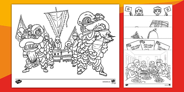 Tranh Tết Tô Màu: Bộ sưu tập tranh tô màu chủ đề Tết Nguyên Đán đẹp nhất Gallery 2