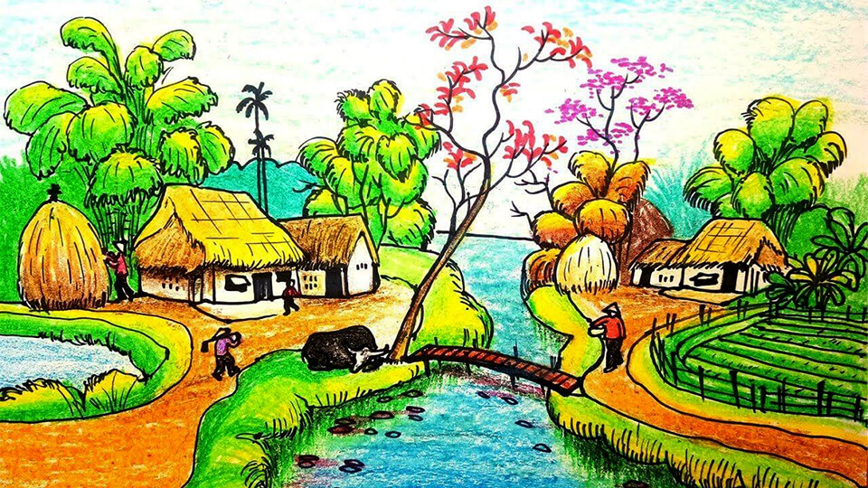 Vẽ Quê Hương Lớp 9: Hướng dẫn và ý tưởng sáng tạo Gallery 1
