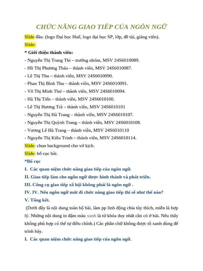 Ví dụ về chức năng giao tiếp của ngôn ngữ Gallery 1