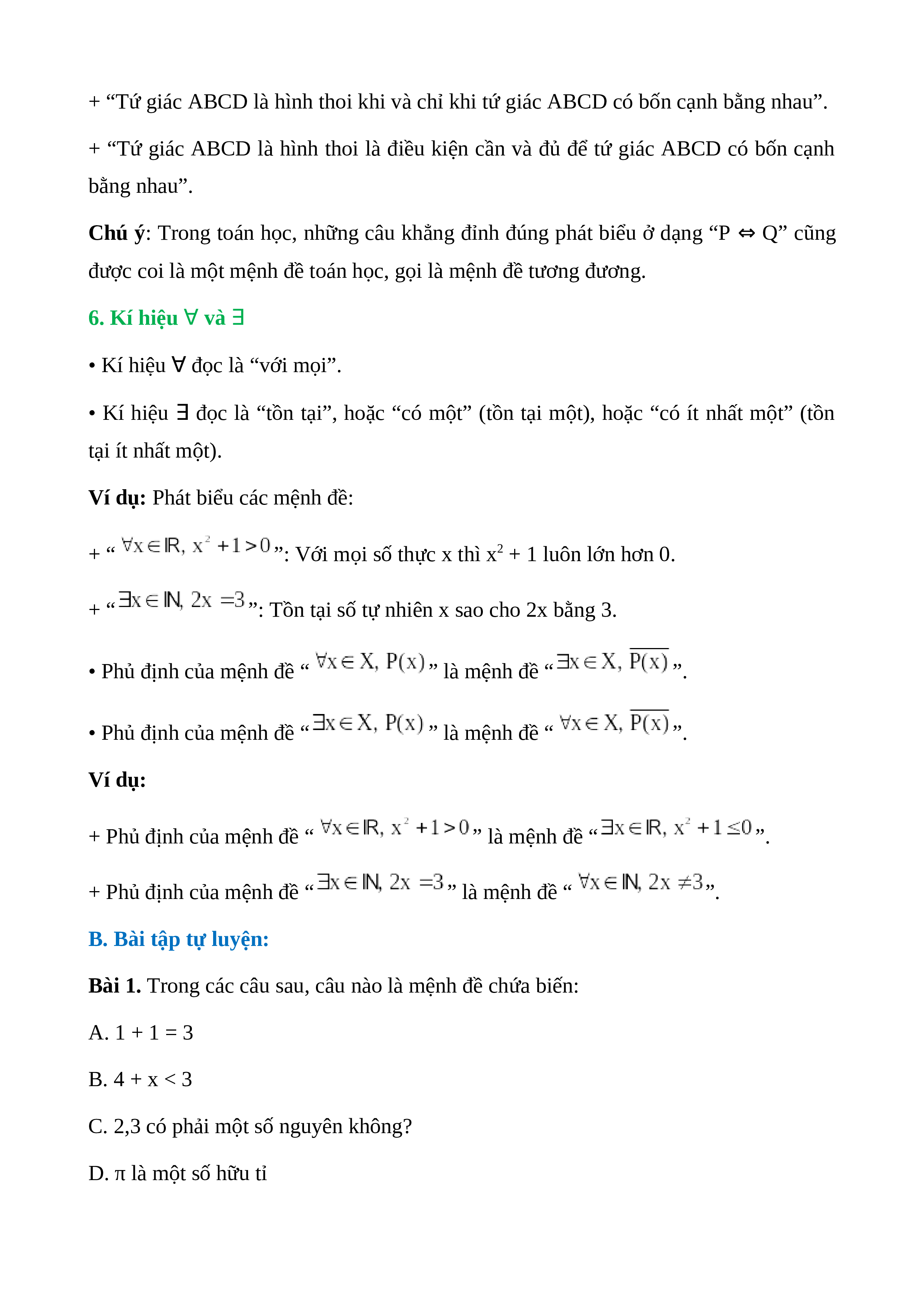 Công thức Toán 10 Cánh Diều