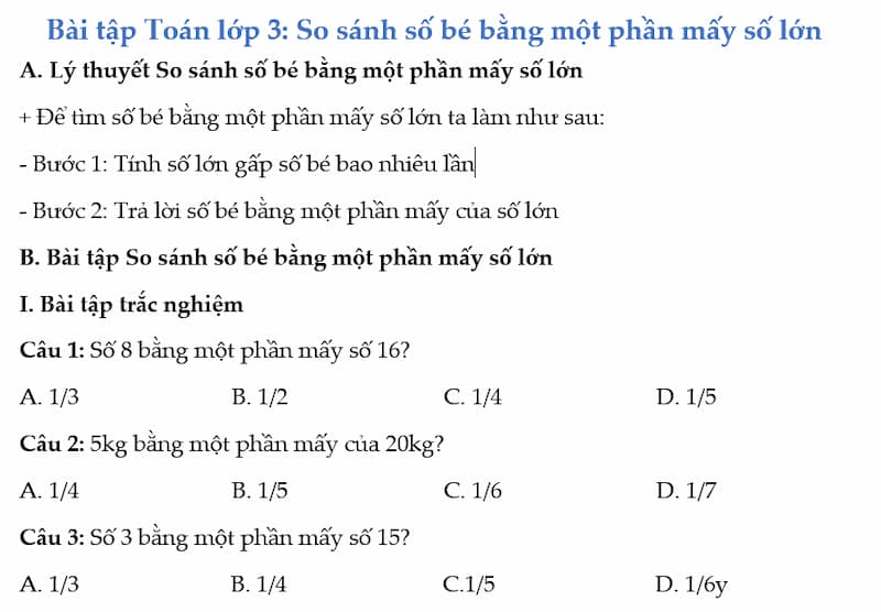 Bài tập về so sánh lớp 3: Tổng hợp các dạng bài và phương pháp giải Gallery 1