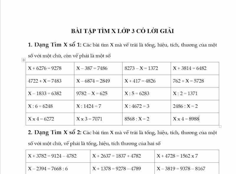 Tìm x Toán Lớp 3: Phương pháp và bài tập Gallery 1