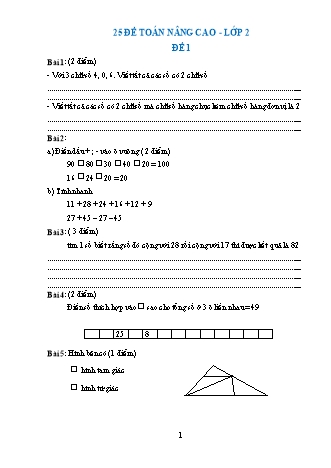 Các Dạng Toán Nâng Cao Lớp 2