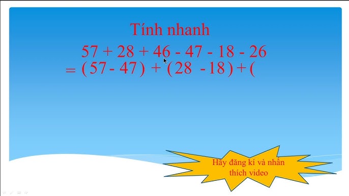 Các dạng toán tính nhanh lớp 2