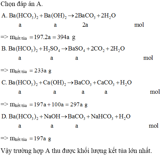 Sản phẩm tạo thành có chất kết tủa khi dung dịch Ba(HCO3)2 tác dụng với dung dịch nào? Gallery 1
