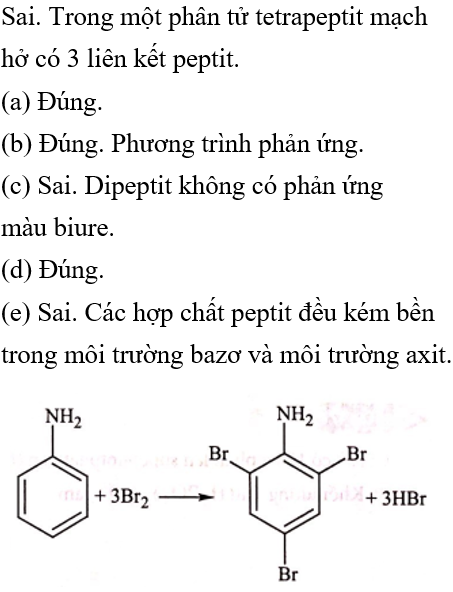 Hợp chất peptit kém bền trong môi trường bazơ nhưng bền trong môi trường axit
