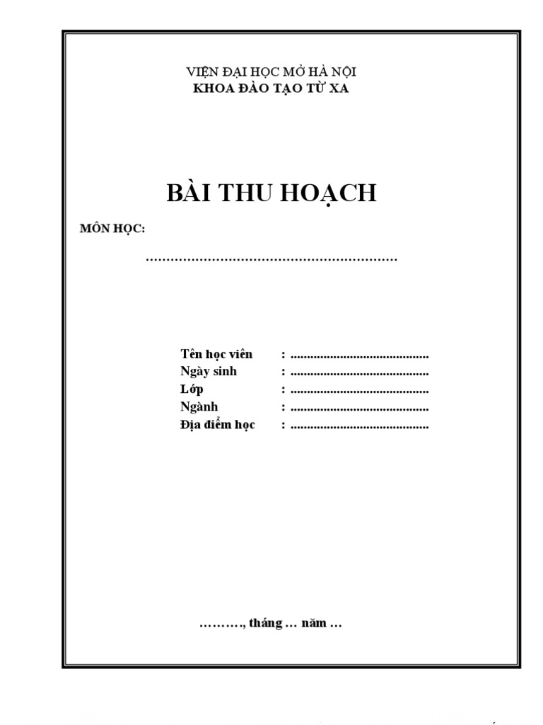 Mẫu Bìa Bài Thu Hoạch: Hướng Dẫn Thiết Kế Chuyên Nghiệp Gallery 2