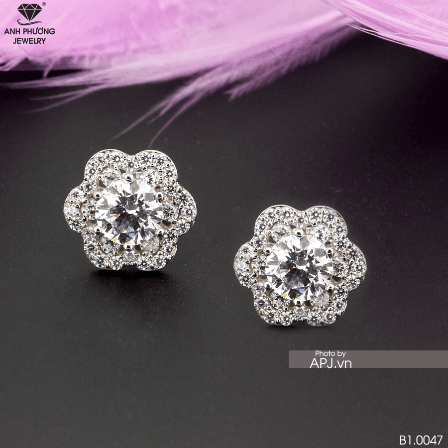 Mẫu Bông Tai Vàng Trắng Đẹp Gallery 2