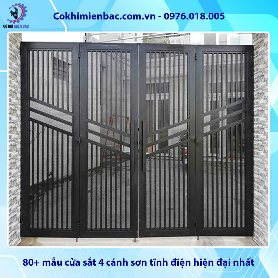 Mẫu Cổng Sắt Sơn Tĩnh Điện 4 Cánh Gallery 2