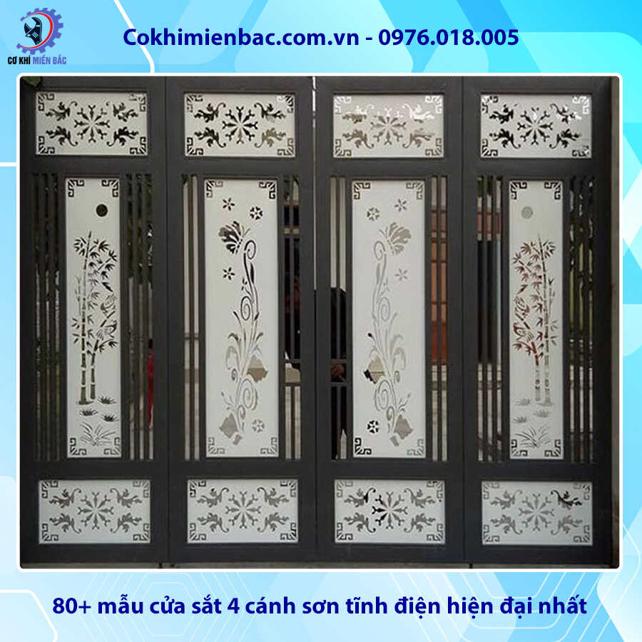 Mẫu Cửa Sắt 4 Cánh Sơn Tĩnh Điện Gallery 2