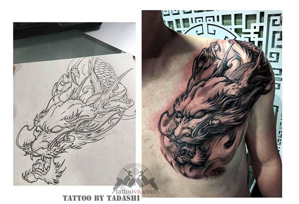Hình Xăm Đầu Rồng Gallery 2