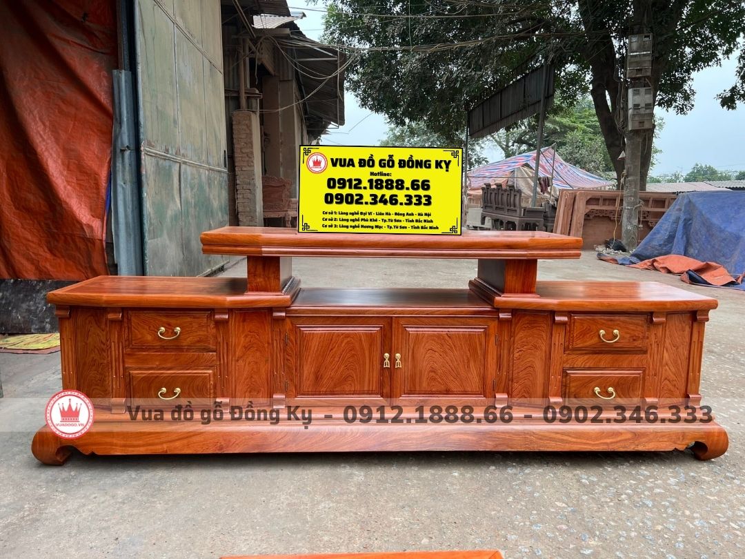 Mẫu Kệ Tivi Gỗ Hương Đá Đẹp, Sang Trọng và Bền Bỉ Gallery 2