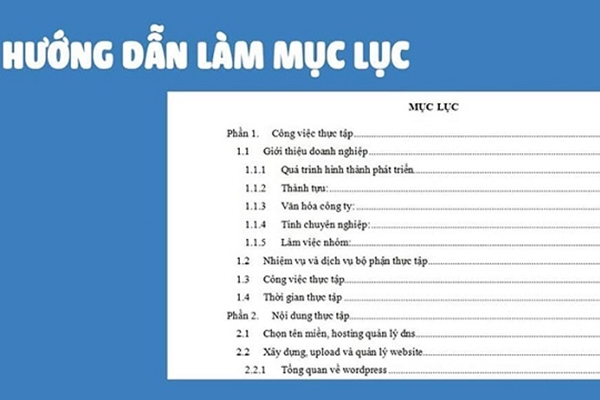 Mẫu Mục Lục File Word Chuẩn SEO Gallery 1