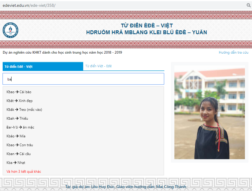 Từ điển tiếng Ê Đê: Học và tra cứu tiếng Ê Đê trực tuyến Gallery 1