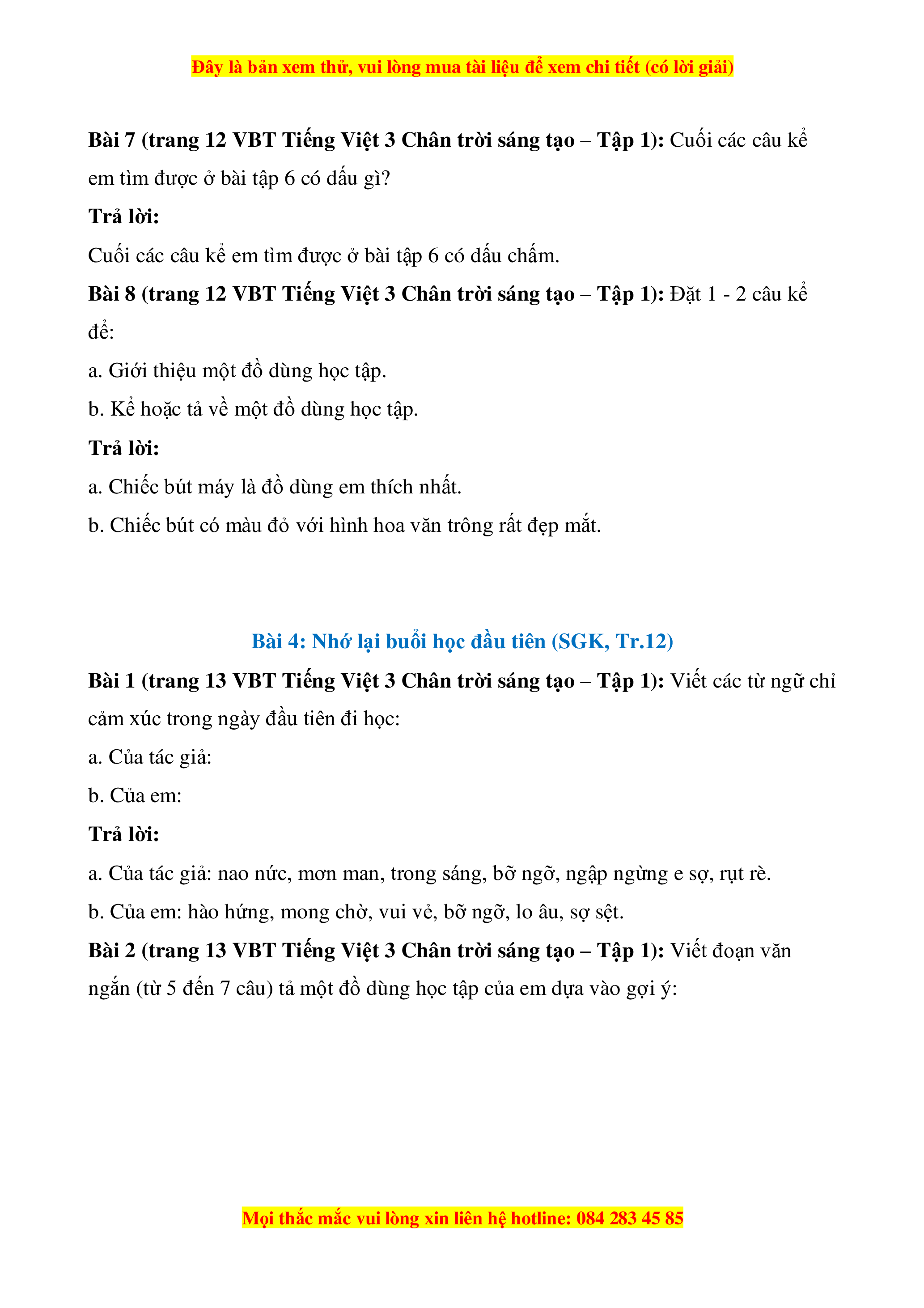 Giải VBT Tiếng Việt Lớp 3 Chân Trời Sáng Tạo Gallery 2