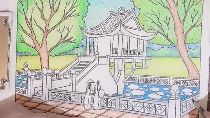 Tranh Vẽ Chùa Một Cột Gallery 2