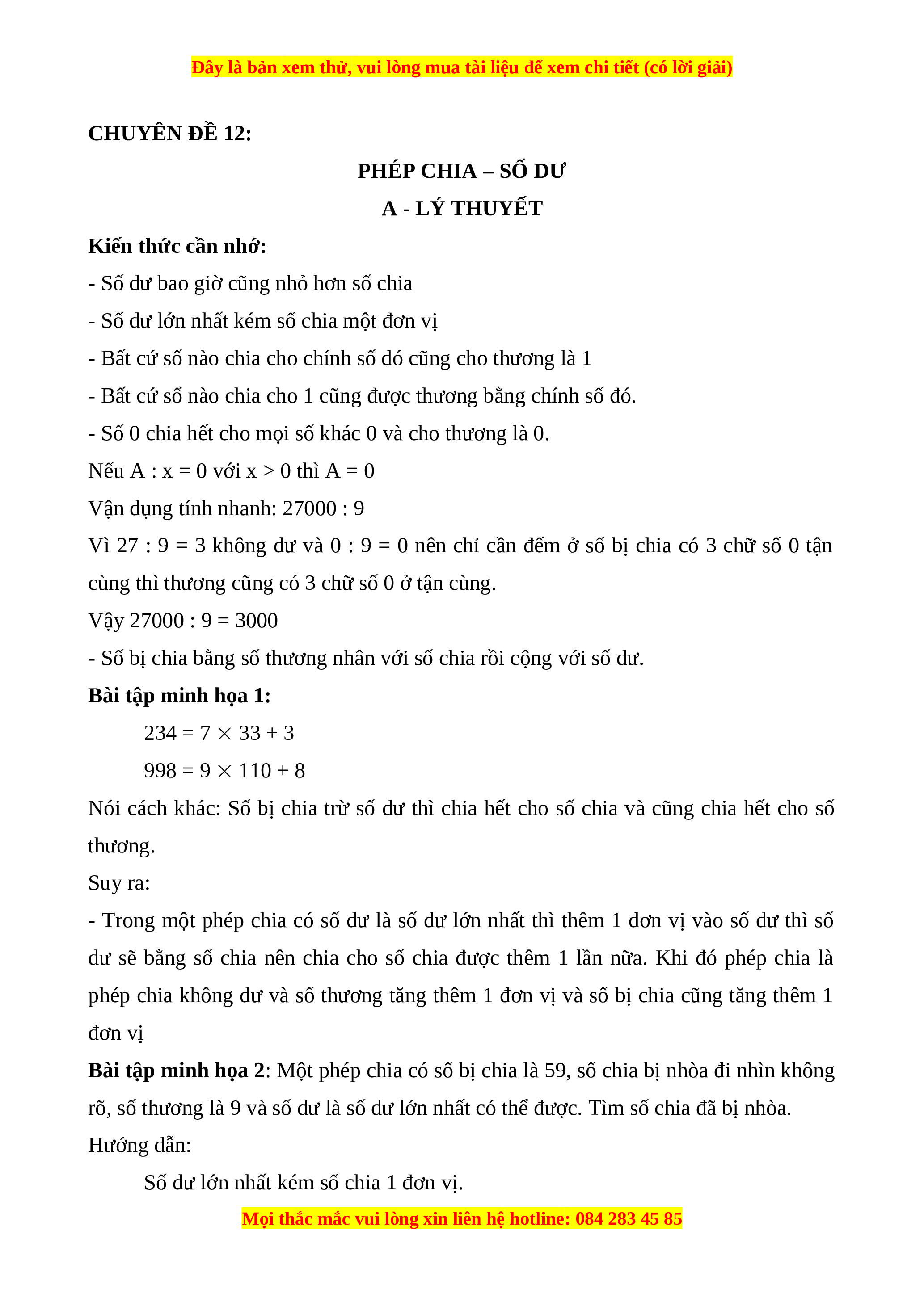 Cách tìm số dư của phép chia nhanh nhất Gallery 2