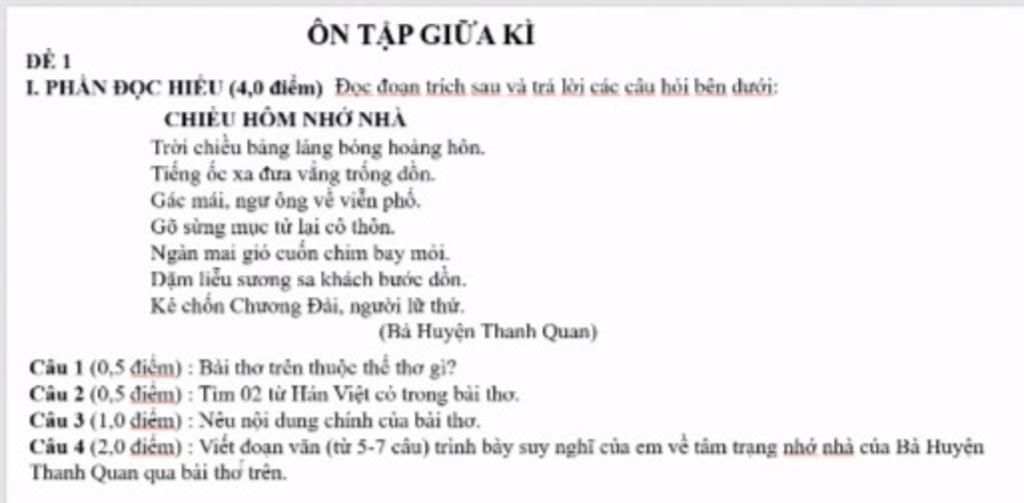 Chiều Hôm Nhớ Nhà Là Thể Thơ Gì? Gallery 1